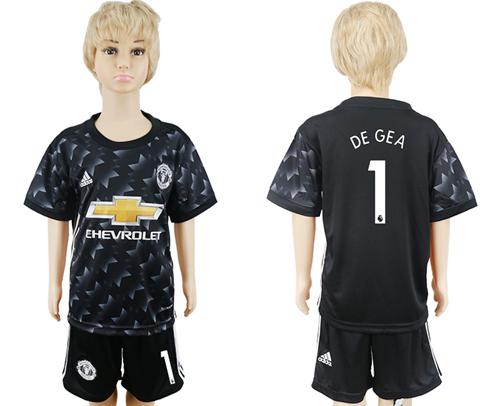 Manchester United #1 De Gea Away Kid Soccer Club Jersey - Click Image to Close